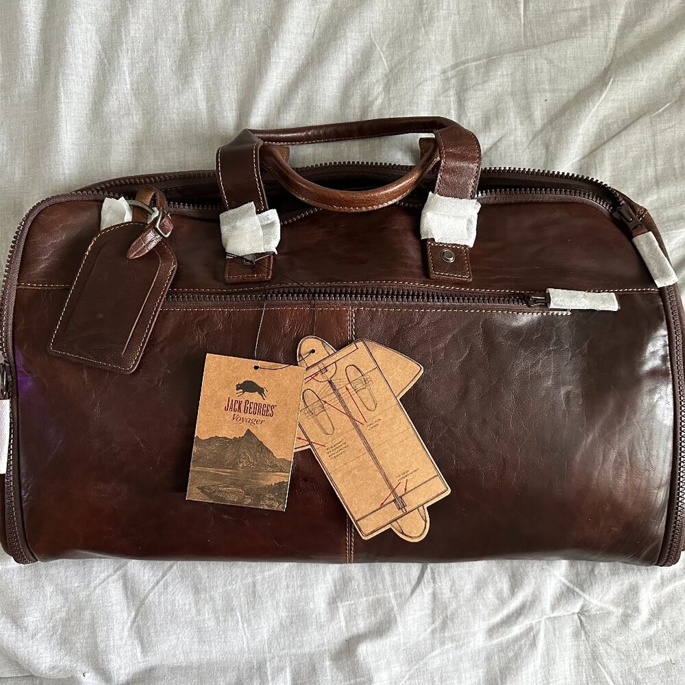 Leather Duffle Bag - Jack Georges Voyager Large Convertible Valet Bag (7550)